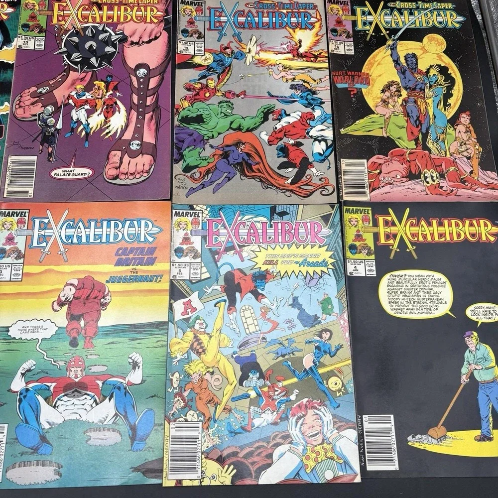 Lot of 8 Excalibur Comics Marvel 1980s 1990s Cross-Time Caper